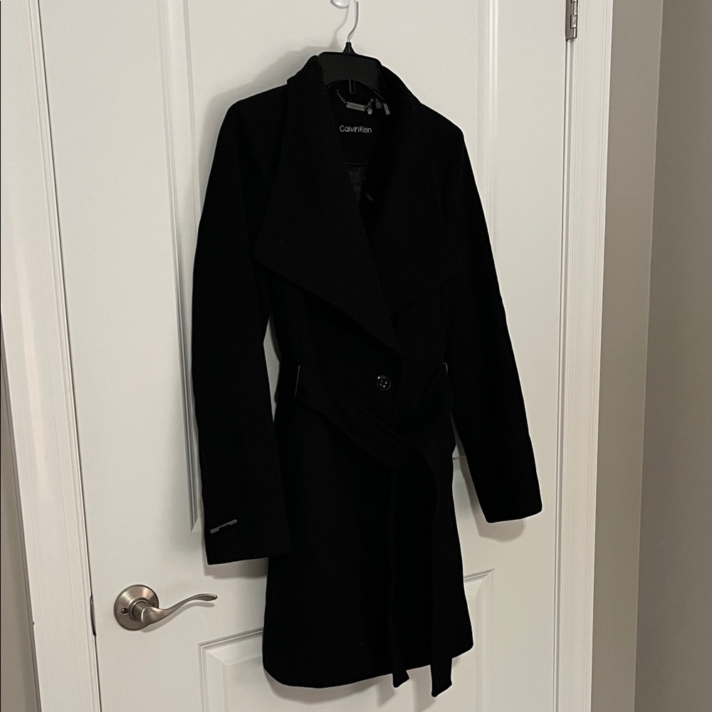 Calvin Klein Women's Elegant Black Dress Coat
